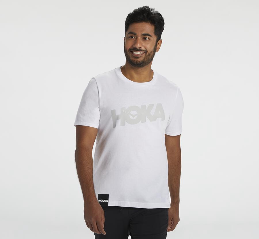 Tee Mens - Hoka One One Brand - White - TYIMWER-83